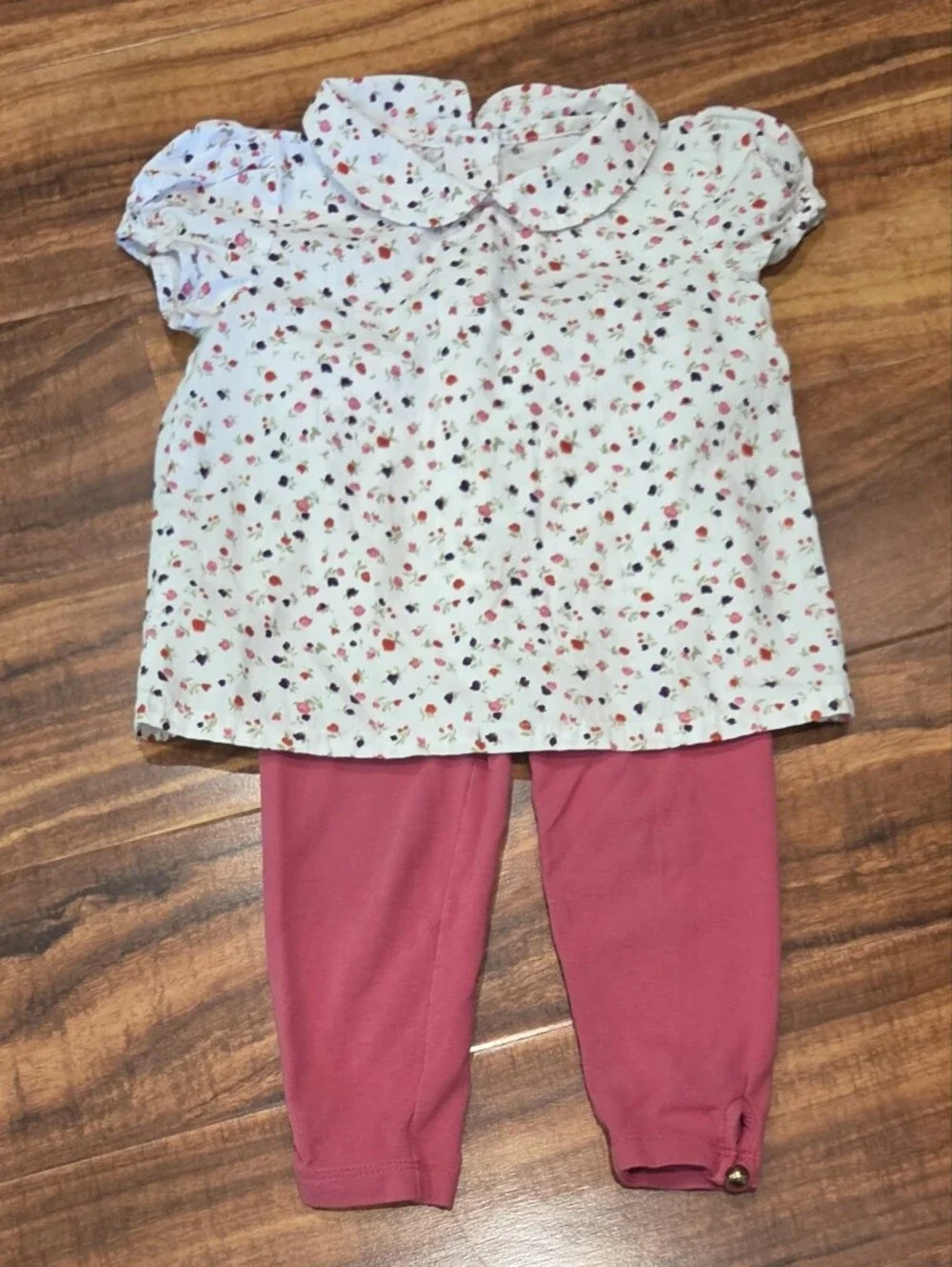 Janie and Jack VGUC 18-24 Months Floral Blouse, Embroidered Top and Leggings Set